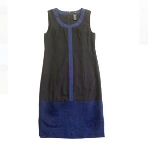 J. Peterman LC Mod T-Neck Black Navy Sheath Dress